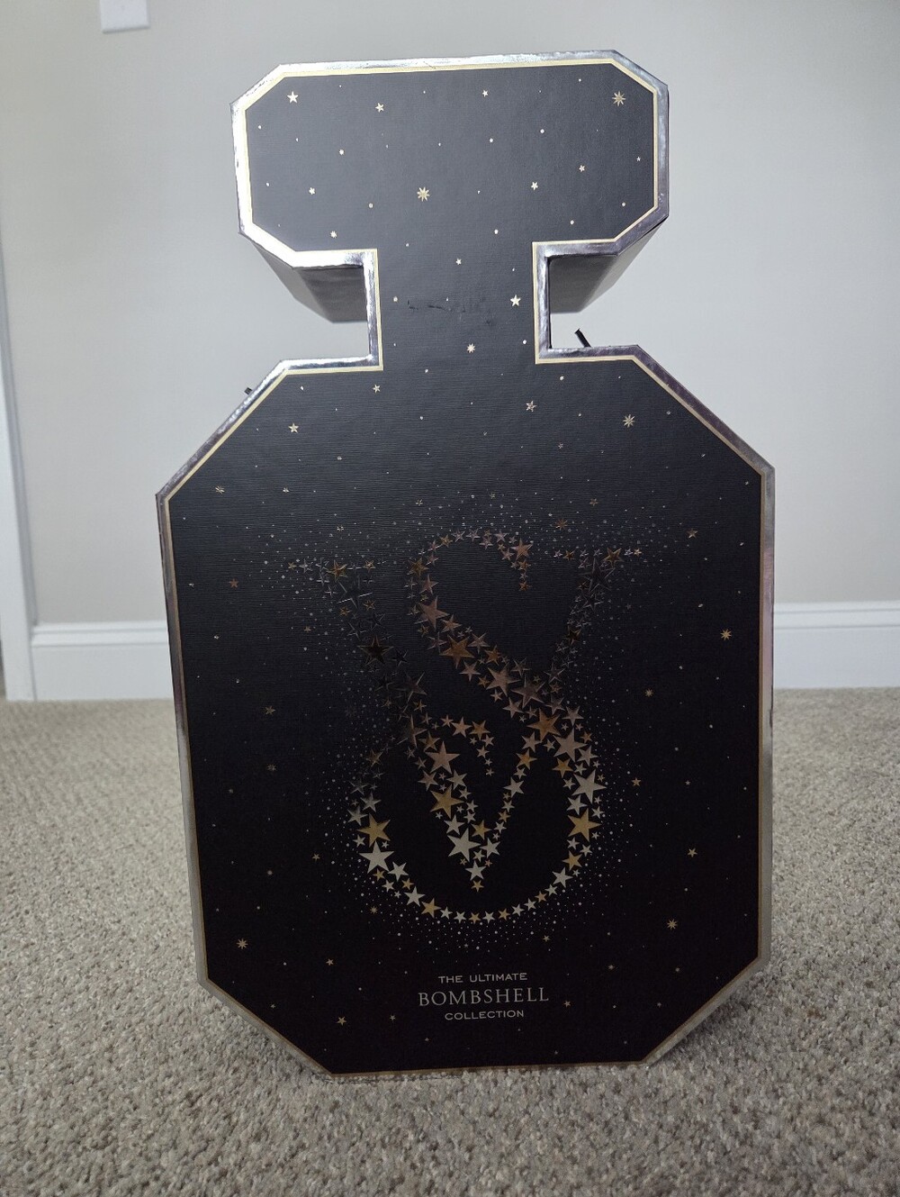 Victoria's Secret Black & Gold Star Monogram Gift Box